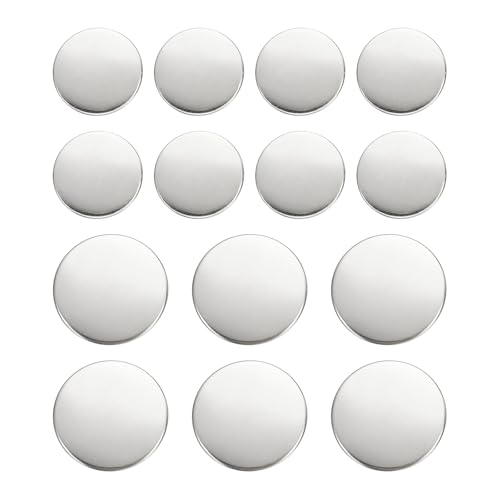 HARFINGTON Runde Metallknöpfe, 18 mm/23 mm, Messing, Nähen, Handwerk, Ersatzknöpfe für Blazer, Anzüge, Kleidung, Dekoration, DIY-Zubehör, Silber-Weiß, 14 Stück von HARFINGTON