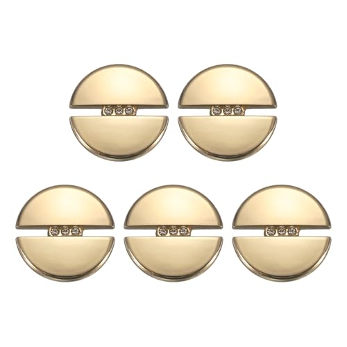 HARFINGTON Runde Metallknöpfe, 20 mm, Schaft aus Legierung, Diamantfassung, Nähen, Basteln, Ersatzknöpfe für Kleidung, Dekoration, DIY-Zubehör, helles Gold, 5 Stück HARFINGTON Runde Metallknöpfe, 20 mm, Schaft aus Legierung, Diamantfassung, Nähen, Basteln, Ersatzknöpfe für Kleidung, Dekoration, DIY-Zubehör, helles Gold, 5 Stück von HARFINGTON