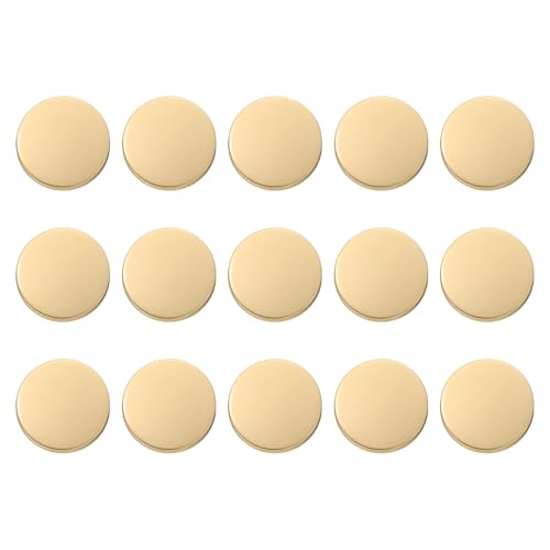 HARFINGTON Runde Metallknöpfe, 20 mm, Schaft aus Zinklegierung, flach, Nähen, Handwerk, Ersatzknöpfe für Kleidung, Dekoration, DIY-Zubehör, mattes Gold, 15 Stück von HARFINGTON