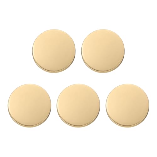 HARFINGTON Runde Metallknöpfe, 20 mm, Schaft aus Zinklegierung, flach, Nähen, Handwerk, Ersatzknöpfe für Kleidung, Dekoration, DIY-Zubehör, mattes Gold, 5 Stück von HARFINGTON
