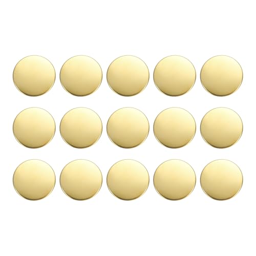 HARFINGTON Runde Metallknöpfe, 23 mm, Messing, zum Nähen, Basteln, Ersatzknöpfe für Blazer, Anzüge, Kleidung, Dekoration, DIY-Zubehör, goldfarben, 15 Stück von HARFINGTON