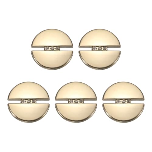 HARFINGTON Runde Metallknöpfe, 23 mm, Schaft aus Legierung, Diamantfassung, Nähen, Basteln, Ersatzknöpfe für Kleidung, Dekoration, DIY-Zubehör, helles Gold, 5 Stück HARFINGTON Runde Metallknöpfe, 23 mm, Schaft aus Legierung, Diamantfassung, Nähen, Basteln, Ersatzknöpfe für Kleidung, Dekoration, DIY-Zubehör, helles Gold, 5 Stück von HARFINGTON