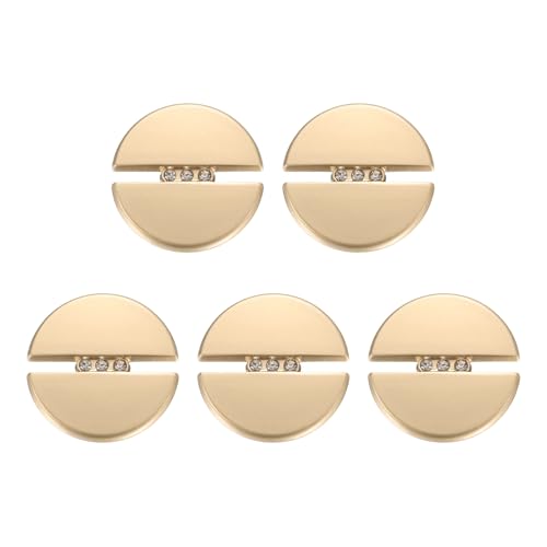 HARFINGTON Runde Metallknöpfe, 23 mm, Schaft aus Legierung, Diamantfassung, Nähen, Basteln, Ersatzknöpfe für Kleidung, Dekoration, DIY-Zubehör, mattes Gold, 5 Stück HARFINGTON Runde Metallknöpfe, 23 mm, Schaft aus Legierung, Diamantfassung, Nähen, Basteln, Ersatzknöpfe für Kleidung, Dekoration, DIY-Zubehör, mattes Gold, 5 Stück von HARFINGTON