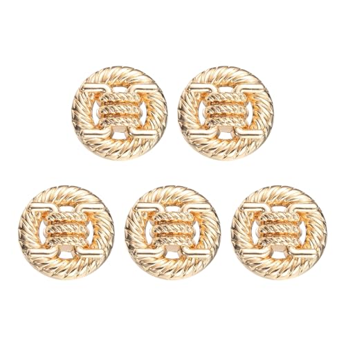 HARFINGTON Runde Metallknöpfe, 23 mm, Schaft aus Legierung, zum Nähen, Basteln, Ersatzknöpfe, geknotetes Seil, hohles Muster für Kleidung, Dekoration, DIY-Zubehör, Gold, 5 Stück HARFINGTON Runde Metallknöpfe, 23 mm, Schaft aus Legierung, zum Nähen, Basteln, Ersatzknöpfe, geknotetes Seil, hohles Muster für Kleidung, Dekoration, DIY-Zubehör, Gold, 5 Stück von HARFINGTON