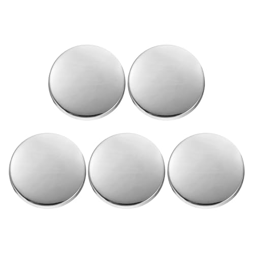 HARFINGTON Runde Metallknöpfe, 23 mm, Schaft aus Zinklegierung, flach, Nähen, Handwerk, Ersatzknöpfe für Kleidung, Dekoration, DIY-Zubehör, helles Silber, 5 Stück von HARFINGTON