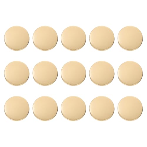 HARFINGTON Runde Metallknöpfe, 23 mm, Schaft aus Zinklegierung, flach, Nähen, Handwerk, Ersatzknöpfe für Kleidung, Dekoration, DIY-Zubehör, mattes Gold, 15 Stück von HARFINGTON