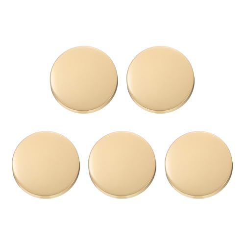 HARFINGTON Runde Metallknöpfe, 23 mm, Schaft aus Zinklegierung, flach, Nähen, Handwerk, Ersatzknöpfe für Kleidung, Dekoration, DIY-Zubehör, mattes Gold, 5 Stück von HARFINGTON