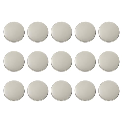 HARFINGTON Runde Metallknöpfe, 23 mm, Schaft aus Zinklegierung, flach, Nähen, Handwerk, Ersatzknöpfe für Kleidung, Dekoration, DIY-Zubehör, mattes Silber, 15 Stück von HARFINGTON
