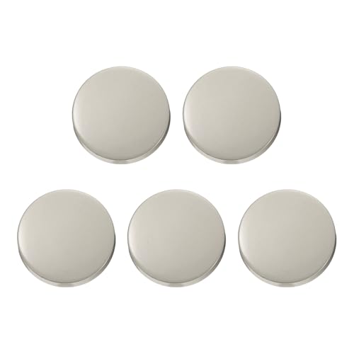 HARFINGTON Runde Metallknöpfe, 23 mm, Schaft aus Zinklegierung, flach, Nähen, Handwerk, Ersatzknöpfe für Kleidung, Dekoration, DIY-Zubehör, mattes Silber, 5 Stück von HARFINGTON