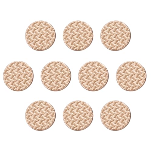HARFINGTON Runde Metallknöpfe, 24 l, 15 mm, Schaft aus Zinklegierung, karierte Textur, Ersatzknöpfe für Kleidung, Dekoration, DIY-Zubehör, Sandgold, 10 Stück HARFINGTON Runde Metallknöpfe, 24 l, 15 mm, Schaft aus Zinklegierung, karierte Textur, Ersatzknöpfe für Kleidung, Dekoration, DIY-Zubehör, Sandgold, 10 Stück von HARFINGTON
