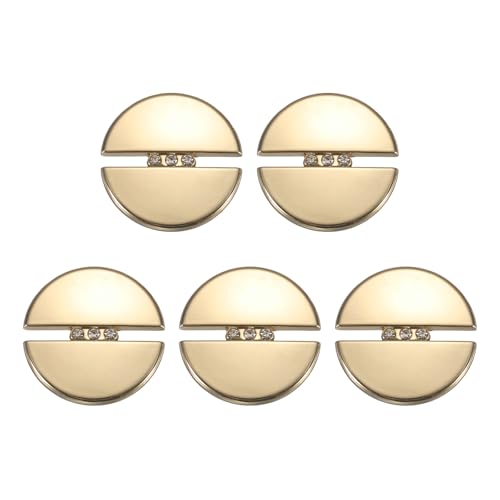 HARFINGTON Runde Metallknöpfe, 25 mm, Schaft aus Legierung, Diamantfassung, Nähen, Basteln, Ersatzknöpfe für Kleidung, Dekoration, DIY-Zubehör, helles Gold, 5 Stück HARFINGTON Runde Metallknöpfe, 25 mm, Schaft aus Legierung, Diamantfassung, Nähen, Basteln, Ersatzknöpfe für Kleidung, Dekoration, DIY-Zubehör, helles Gold, 5 Stück von HARFINGTON