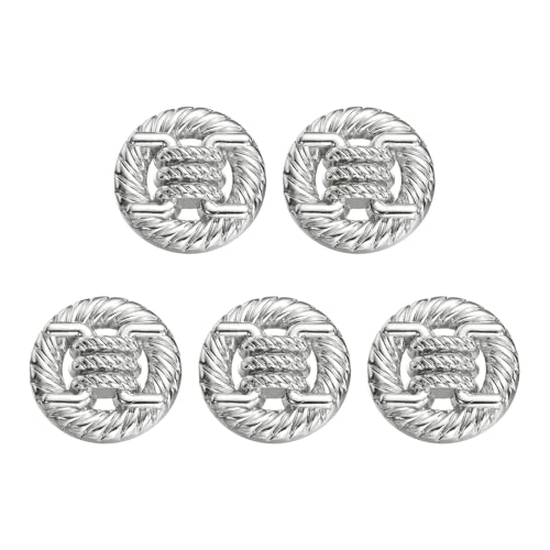 HARFINGTON Runde Metallknöpfe, 25 mm, Schaft aus Legierung, Nähen, Basteln, Ersatzknöpfe, geknotetes Seil, hohles Muster für Kleidung, Dekoration, DIY-Zubehör, Weiß, 5 Stück HARFINGTON Runde Metallknöpfe, 25 mm, Schaft aus Legierung, Nähen, Basteln, Ersatzknöpfe, geknotetes Seil, hohles Muster für Kleidung, Dekoration, DIY-Zubehör, Weiß, 5 Stück von HARFINGTON