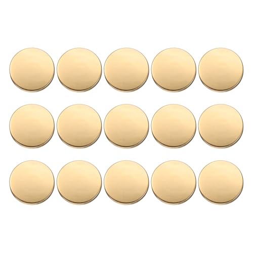 HARFINGTON Runde Metallknöpfe, 25 mm, Schaft aus Zinklegierung, flach, Nähen, Handwerk, Ersatzknöpfe für Kleidung, Dekoration, DIY-Zubehör, 15 Stück, helles Gold von HARFINGTON