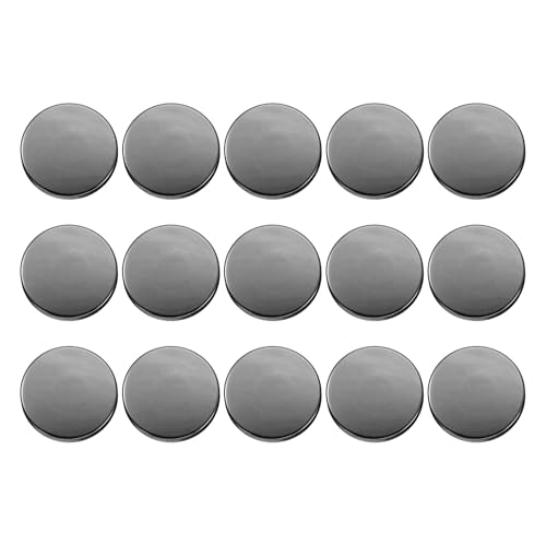 HARFINGTON Runde Metallknöpfe, 25 mm, Schaft aus Zinklegierung, flach, Nähen, Handwerk, Ersatzknöpfe für Kleidung, Dekoration, DIY-Zubehör, Schwarz, 15 Stück von HARFINGTON