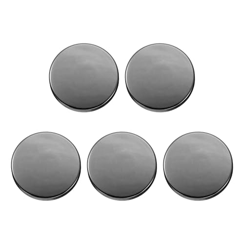 HARFINGTON Runde Metallknöpfe, 25 mm, Schaft aus Zinklegierung, flach, Nähen, Handwerk, Ersatzknöpfe für Kleidung, Dekoration, DIY-Zubehör, Schwarz, 5 Stück von HARFINGTON