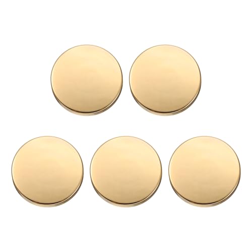 HARFINGTON Runde Metallknöpfe, 25 mm, Schaft aus Zinklegierung, flach, Nähen, Handwerk, Ersatzknöpfe für Kleidung, Dekoration, DIY-Zubehör, helles Gold, 5 Stück von HARFINGTON