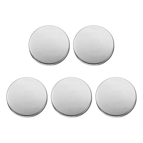 HARFINGTON Runde Metallknöpfe, 25 mm, Schaft aus Zinklegierung, flach, Nähen, Handwerk, Ersatzknöpfe für Kleidung, Dekoration, DIY-Zubehör, helles Silber, 5 Stück von HARFINGTON