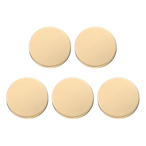 HARFINGTON Runde Metallknöpfe, 25 mm, Schaft aus Zinklegierung, flach, Nähen, Handwerk, Ersatzknöpfe für Kleidung, Dekoration, DIY-Zubehör, mattes Gold, 5 Stück von HARFINGTON