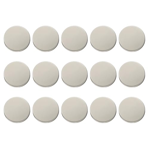 HARFINGTON Runde Metallknöpfe, 25 mm, Schaft aus Zinklegierung, flach, Nähen, Handwerk, Ersatzknöpfe für Kleidung, Dekoration, DIY-Zubehör, mattes Silber, 15 Stück von HARFINGTON