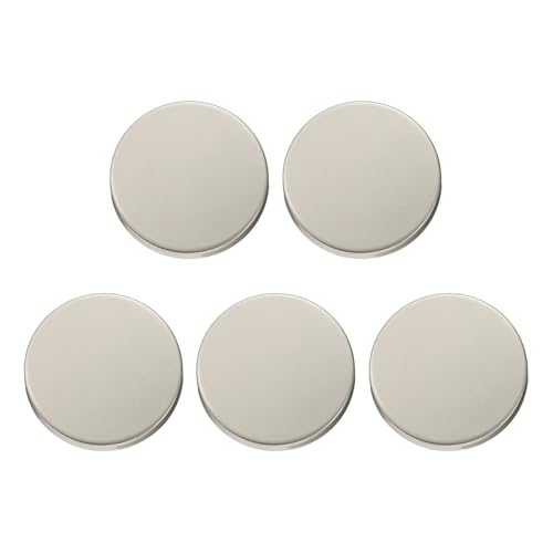 HARFINGTON Runde Metallknöpfe, 25 mm, Schaft aus Zinklegierung, flach, Nähen, Handwerk, Ersatzknöpfe für Kleidung, Dekoration, DIY-Zubehör, mattes Silber, 5 Stück von HARFINGTON
