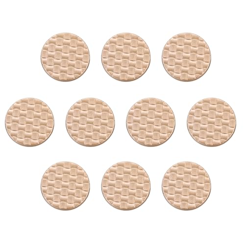 HARFINGTON Runde Metallknöpfe, 28 l, 18 mm, Schaft aus Zinklegierung, karierte Textur, Ersatzknöpfe für Kleidung, Dekoration, DIY-Zubehör, Sandgold, 10 Stück HARFINGTON Runde Metallknöpfe, 28 l, 18 mm, Schaft aus Zinklegierung, karierte Textur, Ersatzknöpfe für Kleidung, Dekoration, DIY-Zubehör, Sandgold, 10 Stück von HARFINGTON