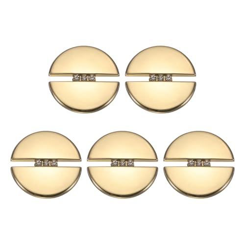HARFINGTON Runde Metallknöpfe, 30 mm, Schaft aus Legierung, Diamantfassung, Nähen, Basteln, Ersatzknöpfe für Kleidung, Dekoration, DIY-Zubehör, helles Gold, 5 Stück HARFINGTON Runde Metallknöpfe, 30 mm, Schaft aus Legierung, Diamantfassung, Nähen, Basteln, Ersatzknöpfe für Kleidung, Dekoration, DIY-Zubehör, helles Gold, 5 Stück von HARFINGTON