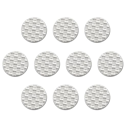 HARFINGTON Runde Metallknöpfe, 40 l, 25 mm, Schaft aus Zinklegierung, karierte Textur, Ersatzknöpfe für Kleidung, Dekoration, DIY-Zubehör, Sandsilber, 10 Stück HARFINGTON Runde Metallknöpfe, 40 l, 25 mm, Schaft aus Zinklegierung, karierte Textur, Ersatzknöpfe für Kleidung, Dekoration, DIY-Zubehör, Sandsilber, 10 Stück von HARFINGTON