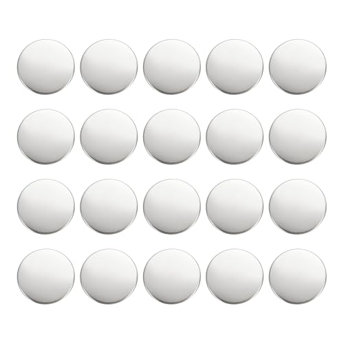 HARFINGTON Runde Metallknöpfe 23 mm Messing Nähen Handwerk Ersatzknöpfe für Blazer, Anzüge, Kleidung, Dekoration, DIY-Zubehör, Silber-Weiß, 20 Stück von HARFINGTON
