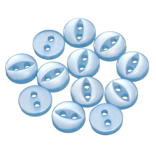 HARFINGTON Runde Nähknöpfe, 14 l, himmelblau, 9 mm, Kunstharz, 2 Löcher, Fischaugen-Ersatzknöpfe für Bastelarbeiten, Hosen, Kleid, Rock, Kleidung, Verschlussknöpfe HARFINGTON Runde Nähknöpfe, 14 l, himmelblau, 9 mm, Kunstharz, 2 Löcher, Fischaugen-Ersatzknöpfe für Bastelarbeiten, Hosen, Kleid, Rock, Kleidung, Verschlussknöpfe von HARFINGTON