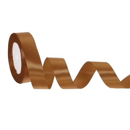 HARFINGTON Satinband, 2,5 cm, 22 m, solides Polyester-Satinband für Geschenkverpackungen, Hochzeit, Party, Dekoration, Blumenstrauß, Basteln, Weihnachten, Hellbraun HARFINGTON Satinband, 2,5 cm, 22 m, solides Polyester-Satinband für Geschenkverpackungen, Hochzeit, Party, Dekoration, Blumenstrauß, Basteln, Weihnachten, Hellbraun von HARFINGTON