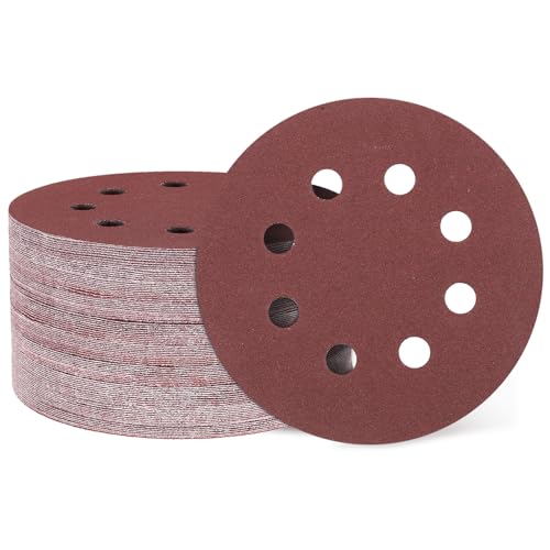 HARFINGTON Schleifscheiben, 12,7 cm, 8 Löcher, Körnung 150, Klett-Schleifpapier, Exzenterschleifer, Pad für Holzbearbeitung, Automobil, Metallpolieren, 100 Stück HARFINGTON Schleifscheiben, 12,7 cm, 8 Löcher, Körnung 150, Klett-Schleifpapier, Exzenterschleifer, Pad für Holzbearbeitung, Automobil, Metallpolieren, 100 Stück von HARFINGTON