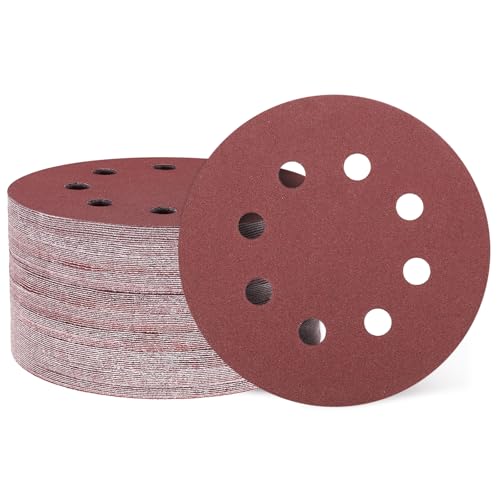 HARFINGTON Schleifscheiben, 12,7 cm, 8 Löcher, Körnung 180, Klett-Schleifpapier, Exzenterschleifer-Pads für Holzbearbeitung, Automobil, Metallpolitur, 100 Stück HARFINGTON Schleifscheiben, 12,7 cm, 8 Löcher, Körnung 180, Klett-Schleifpapier, Exzenterschleifer-Pads für Holzbearbeitung, Automobil, Metallpolitur, 100 Stück von HARFINGTON