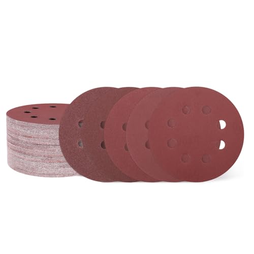 HARFINGTON Schleifscheiben, 12,7 cm, Körnung 40/80/120/180/240/320/400, Klett-Schleifpapier, Exzenterschleifer, Pads für Holzbearbeitung, Automobil, Metallpolieren, 105 Stück HARFINGTON Schleifscheiben, 12,7 cm, Körnung 40/80/120/180/240/320/400, Klett-Schleifpapier, Exzenterschleifer, Pads für Holzbearbeitung, Automobil, Metallpolieren, 105 Stück von HARFINGTON