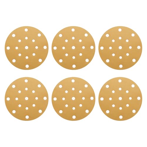 HARFINGTON Schleifscheiben, 15,2 cm, Körnung 600, 17 Löcher, Klett-Schleifpapier, Exzenterschleifer-Pads für Holzbearbeitung, Automobil, Metallpolitur, Gold, 50 Stück HARFINGTON Schleifscheiben, 15,2 cm, Körnung 600, 17 Löcher, Klett-Schleifpapier, Exzenterschleifer-Pads für Holzbearbeitung, Automobil, Metallpolitur, Gold, 50 Stück von HARFINGTON
