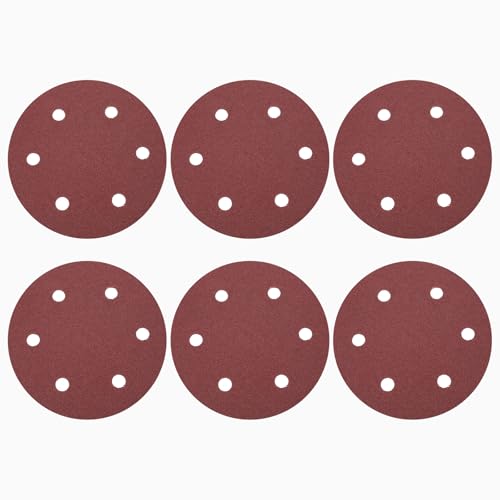 HARFINGTON Schleifscheiben, 22,9 cm, 6 Löcher, Körnung 60, Klett-Schleifpapier, Exzenterschleifer-Pads für Holzbearbeitung, Automobil, Metallpolitur, 12 Stück HARFINGTON Schleifscheiben, 22,9 cm, 6 Löcher, Körnung 60, Klett-Schleifpapier, Exzenterschleifer-Pads für Holzbearbeitung, Automobil, Metallpolitur, 12 Stück von HARFINGTON