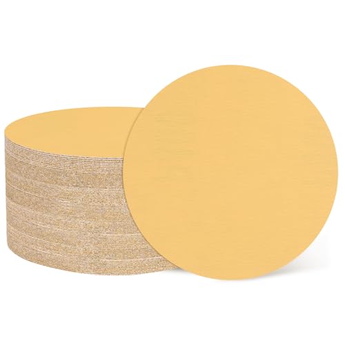 HARFINGTON Schleifscheiben, 7,6 cm, Körnung 800, Klett-Schleifpapier, Exzenterschleifer-Pads für Holzbearbeitung, Automobil, Metallpolitur, Gelb, 50 Stück von HARFINGTON