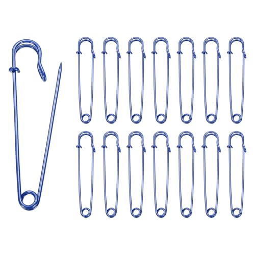 HARFINGTON Sicherheitsnadeln, 100 mm, Stahl, groß, robust, 0,2 cm Durchmesser, für Kleidung, Nähen, Kunst, Basteln, Blau, 30 Stück HARFINGTON Sicherheitsnadeln, 100 mm, Stahl, groß, robust, 0,2 cm Durchmesser, für Kleidung, Nähen, Kunst, Basteln, Blau, 30 Stück von HARFINGTON