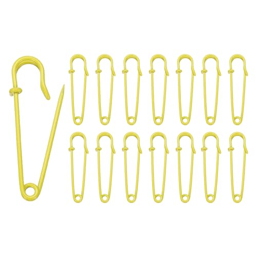 HARFINGTON Sicherheitsnadeln, 50 mm, gebrannter Stahl, groß, robust, 0,2 cm Durchmesser, für Kleidung, Nähen, Kunst, Basteln, Gelb, 30 Stück HARFINGTON Sicherheitsnadeln, 50 mm, gebrannter Stahl, groß, robust, 0,2 cm Durchmesser, für Kleidung, Nähen, Kunst, Basteln, Gelb, 30 Stück von HARFINGTON