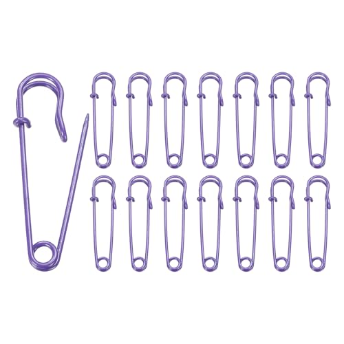 HARFINGTON Sicherheitsnadeln, 50 mm, gebrannter Stahl, groß, robust, 0,2 cm Durchmesser, für Kleidung, Nähen, Kunst, Basteln, Lila, 30 Stück HARFINGTON Sicherheitsnadeln, 50 mm, gebrannter Stahl, groß, robust, 0,2 cm Durchmesser, für Kleidung, Nähen, Kunst, Basteln, Lila, 30 Stück von HARFINGTON