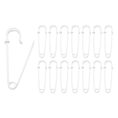 HARFINGTON Sicherheitsnadeln, 70 mm, Stahl, groß, robust, 0,2 cm Durchmesser, für Kleidung, Nähen, Kunst, Basteln, Weiß, 30 Stück HARFINGTON Sicherheitsnadeln, 70 mm, Stahl, groß, robust, 0,2 cm Durchmesser, für Kleidung, Nähen, Kunst, Basteln, Weiß, 30 Stück von HARFINGTON