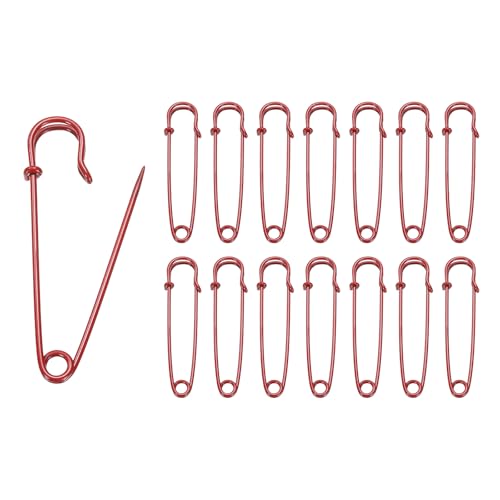 HARFINGTON Sicherheitsnadeln, 75 mm, Stahl, groß, robust, 0,2 cm Durchmesser, für Kleidung, Nähen, Kunst, Basteln, Rot, 15 Stück HARFINGTON Sicherheitsnadeln, 75 mm, Stahl, groß, robust, 0,2 cm Durchmesser, für Kleidung, Nähen, Kunst, Basteln, Rot, 15 Stück von HARFINGTON