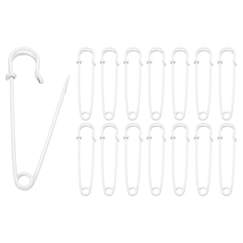 HARFINGTON Sicherheitsnadeln, 75 mm, Stahl, groß, robust, 0,2 cm Durchmesser, für Kleidung, Nähen, Kunst, Basteln, Weiß, 30 Stück HARFINGTON Sicherheitsnadeln, 75 mm, Stahl, groß, robust, 0,2 cm Durchmesser, für Kleidung, Nähen, Kunst, Basteln, Weiß, 30 Stück von HARFINGTON