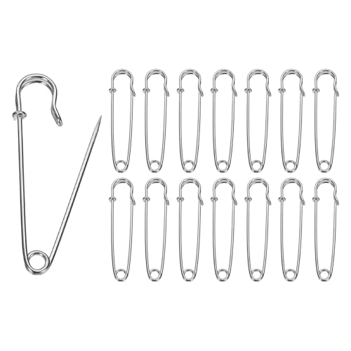 HARFINGTON Sicherheitsnadeln, 75 mm, galvanisierter Stahl, groß, robust, 0,2 cm Durchmesser, für Kleidung, Nähen, Kunst, Basteln, silberfarben, 15 Stück HARFINGTON Sicherheitsnadeln, 75 mm, galvanisierter Stahl, groß, robust, 0,2 cm Durchmesser, für Kleidung, Nähen, Kunst, Basteln, silberfarben, 15 Stück von HARFINGTON