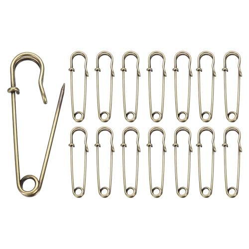 HARFINGTON Sicherheitsnadeln, galvanisierter Stahl, groß, robust, 0,2 cm Durchmesser, für Kleidung, Nähen, Kunst, Basteln, Bronze, 15 Stück HARFINGTON Sicherheitsnadeln, galvanisierter Stahl, groß, robust, 0,2 cm Durchmesser, für Kleidung, Nähen, Kunst, Basteln, Bronze, 15 Stück von HARFINGTON