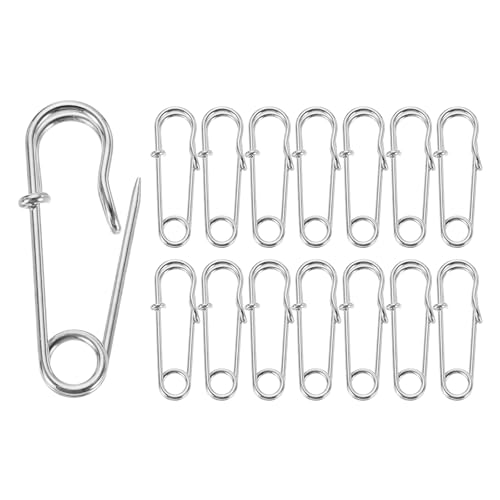 HARFINGTON Sicherheitsnadeln, galvanisierter Stahl, groß, robust, 1,1 mm Durchmesser, für Kleidung, Nähen, Kunst, Basteln, Silber, 30 Stück von HARFINGTON