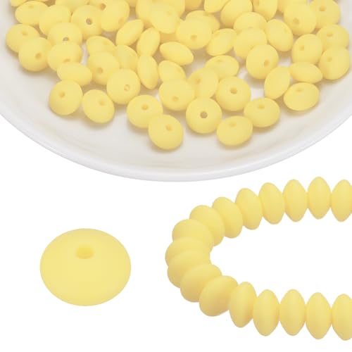 HARFINGTON Silikonperlen, 12 mm, Linse, Gummi, für Stifte, Schlüsselanhänger, Armband, Halskette, DIY, Basteln, Beige, 100 Stück HARFINGTON Silikonperlen, 12 mm, Linse, Gummi, für Stifte, Schlüsselanhänger, Armband, Halskette, DIY, Basteln, Beige, 100 Stück von HARFINGTON