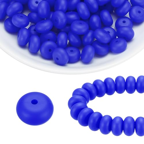 HARFINGTON Silikonperlen, 14 mm, Linse, Gummi, Brennperlen, Großpackung für Stifte, Schlüsselanhänger, Armband, Halskette, Basteln, Saphirblau, 110 Stück HARFINGTON Silikonperlen, 14 mm, Linse, Gummi, Brennperlen, Großpackung für Stifte, Schlüsselanhänger, Armband, Halskette, Basteln, Saphirblau, 110 Stück von HARFINGTON