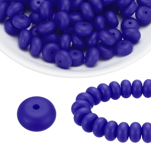 HARFINGTON Silikonperlen, 14 mm, Linse, Gummi, für Stifte, Schlüsselanhänger, Armband, Halskette, Basteln, Marineblau, 110 Stück HARFINGTON Silikonperlen, 14 mm, Linse, Gummi, für Stifte, Schlüsselanhänger, Armband, Halskette, Basteln, Marineblau, 110 Stück von HARFINGTON