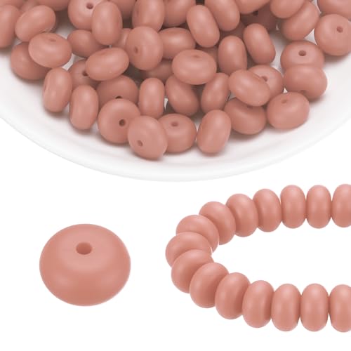 HARFINGTON Silikonperlen, 14 mm, Linse, Gummi, für Stifte, Schlüsselanhänger, Armband, Halskette, DIY, Basteln, zartrosa, 110 Stück HARFINGTON Silikonperlen, 14 mm, Linse, Gummi, für Stifte, Schlüsselanhänger, Armband, Halskette, DIY, Basteln, zartrosa, 110 Stück von HARFINGTON