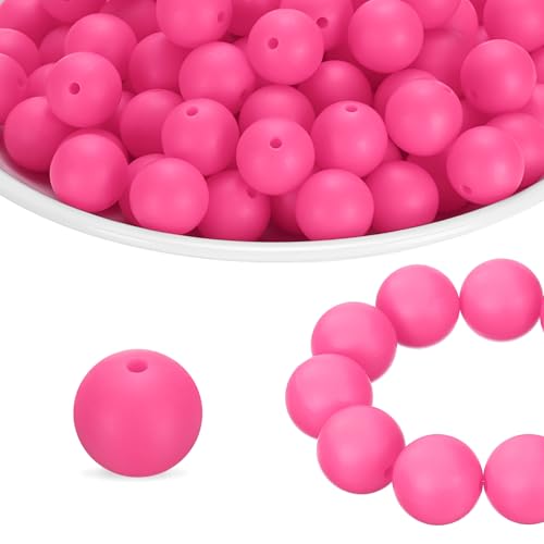 HARFINGTON Silikonperlen, rund, 12 mm, für Stifte, Schlüsselanhänger, Armband, Halskette, Basteln, Rosenrot, 160 Stück HARFINGTON Silikonperlen, rund, 12 mm, für Stifte, Schlüsselanhänger, Armband, Halskette, Basteln, Rosenrot, 160 Stück von HARFINGTON